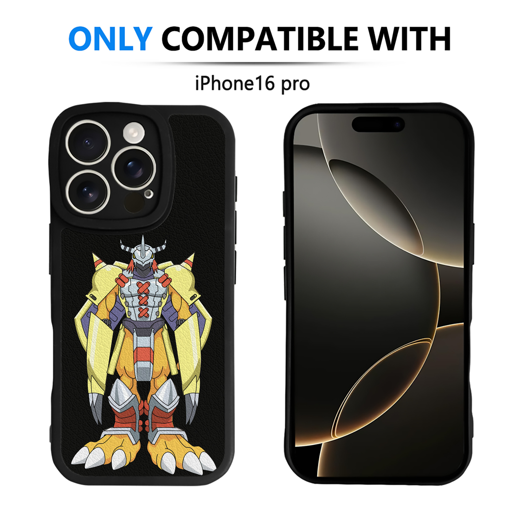 （画像用） Digimon デジタルモンスター/デジモン 【iPhone 16シリーズ対応】シリコンスマホケース（レザー調） 材質：シリコン